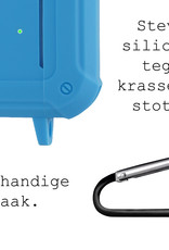 BASEY. Case Geschikt voor AirPods 3 Hoesje Siliconen Shockproof Hoes Cover Met Clip - Hoes Geschikt voor Apple AirPods 3 Case Siliconen - Lichtblauw