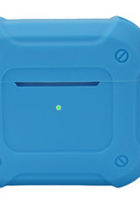 BASEY. Case Geschikt voor AirPods 3 Hoesje Siliconen Shockproof Hoes Cover Met Clip - Hoes Geschikt voor Apple AirPods 3 Case Siliconen - Lichtblauw