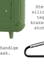 BASEY. Case Geschikt voor AirPods 3 Hoesje Siliconen Shockproof Hoes Cover Met Clip - Hoes Geschikt voor Apple AirPods 3 Case Siliconen - Groen