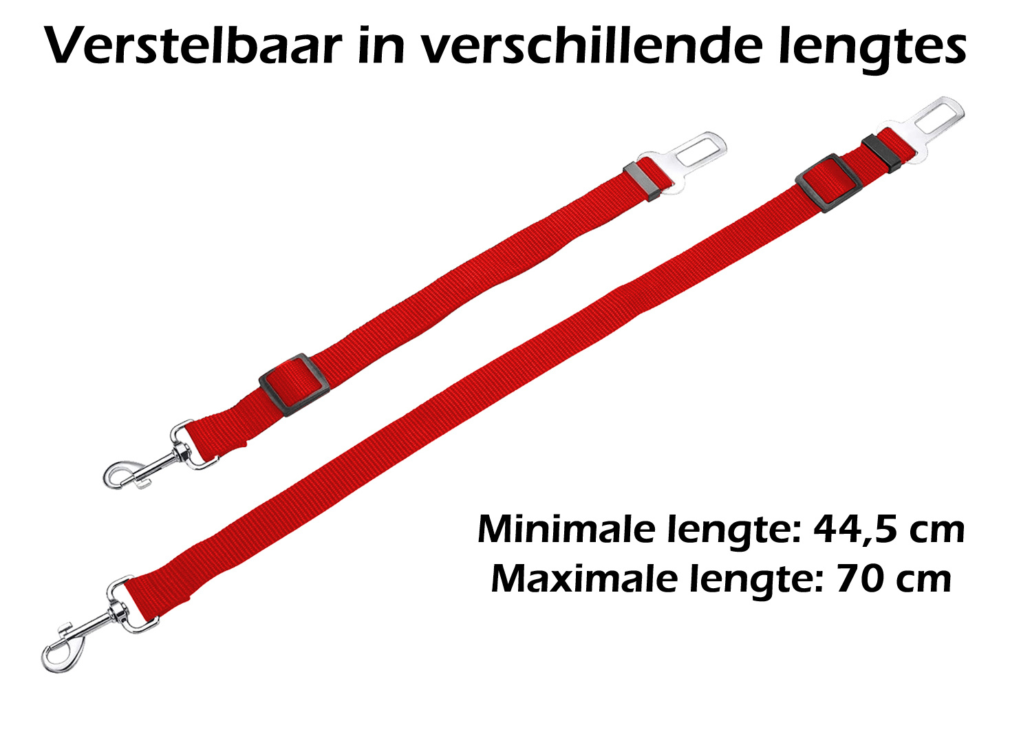 Nomfy Hondengordel Autogordel Universele Hondenriem Auto Verstelbaar Rood - 2x