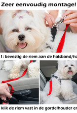 Nomfy Hondengordel Autogordel Universele Hondenriem Auto Verstelbaar Rood - 3x