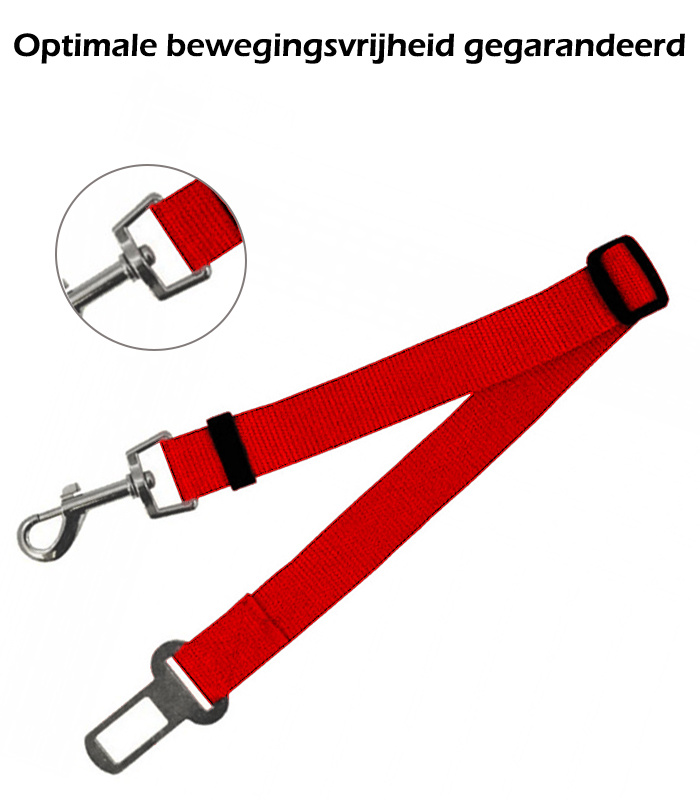 Nomfy Hondengordel Autogordel Universele Hondenriem Auto Verstelbaar Rood