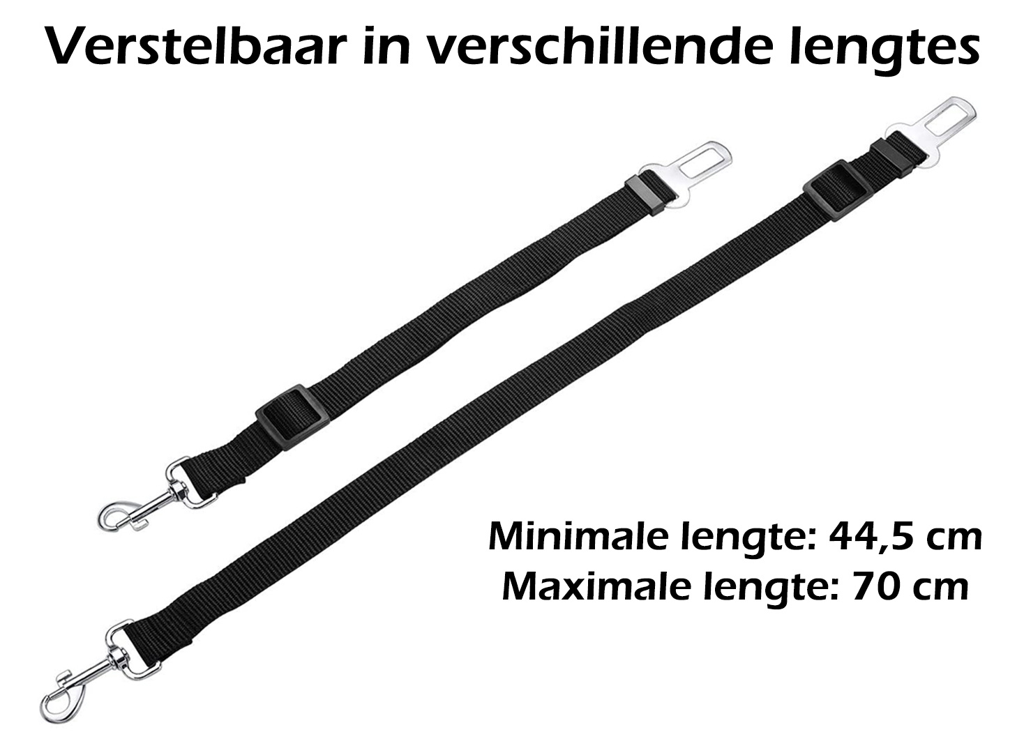 Nomfy Hondengordel Autogordel Universele Hondenriem Auto Verstelbaar Zwart - 3x