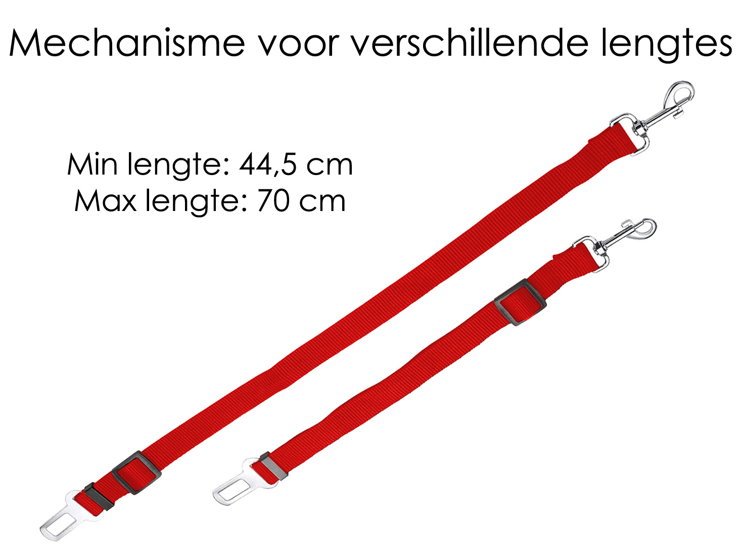 NoXx Verstelbaar Hondenriem Autogordel Universele Auto Hondengordel (2 Stuks) - Rood