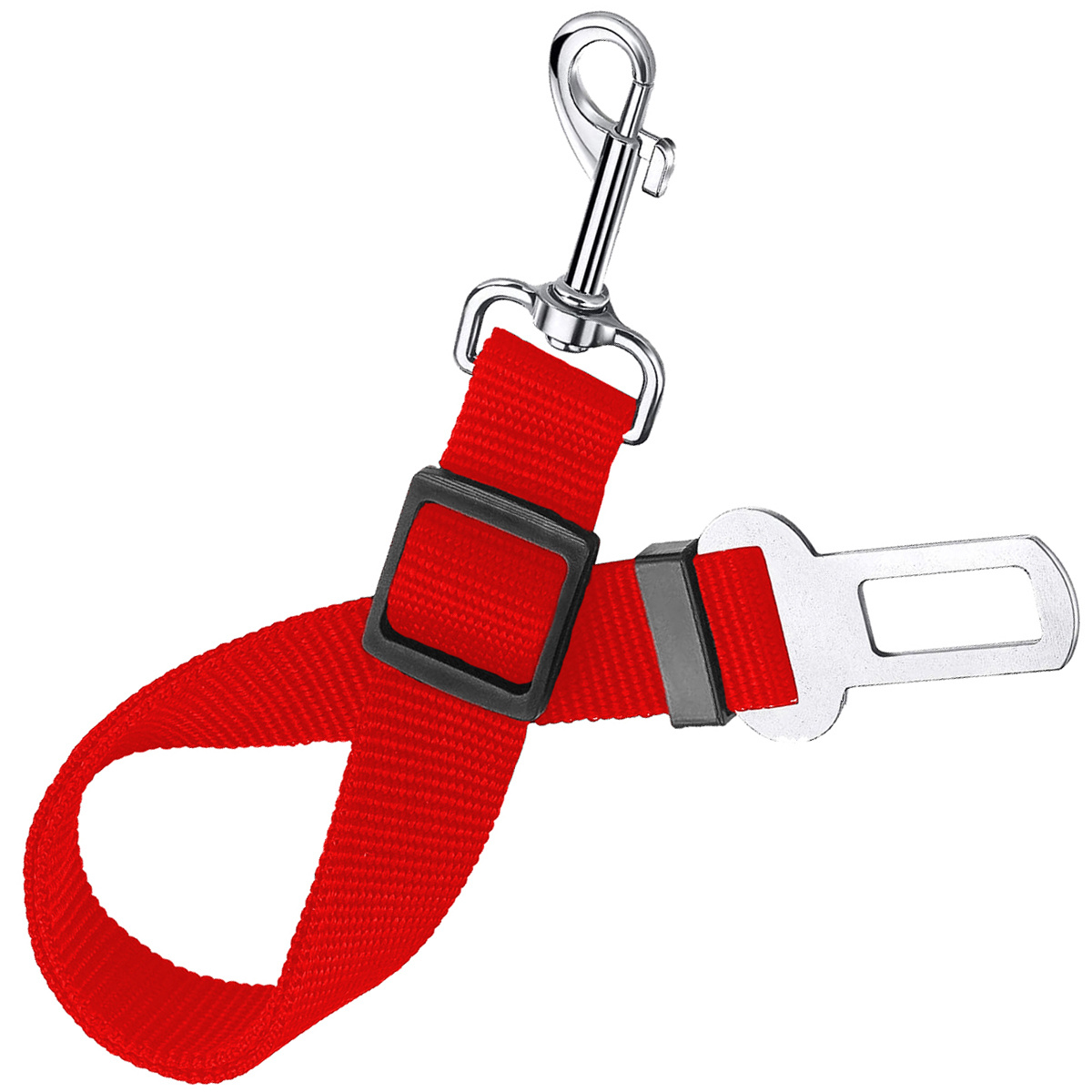 NoXx Verstelbaar Hondenriem Autogordel Universele Auto Hondengordel - Rood