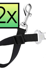 NoXx Verstelbaar Hondenriem Autogordel Universele Auto Hondengordel (2 Stuks) - Zwart