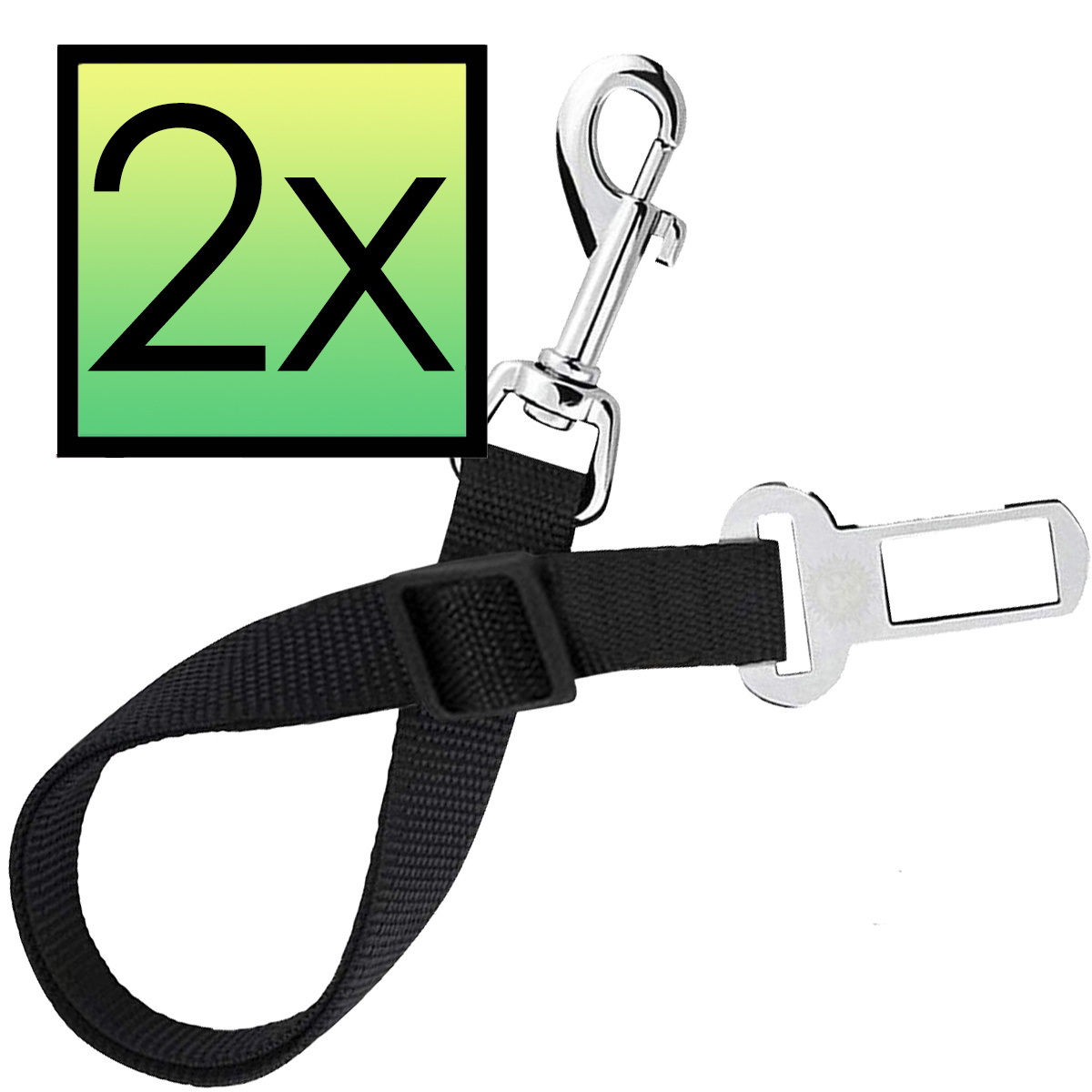 NoXx Verstelbaar Hondenriem Autogordel Universele Auto Hondengordel (2 Stuks) - Zwart