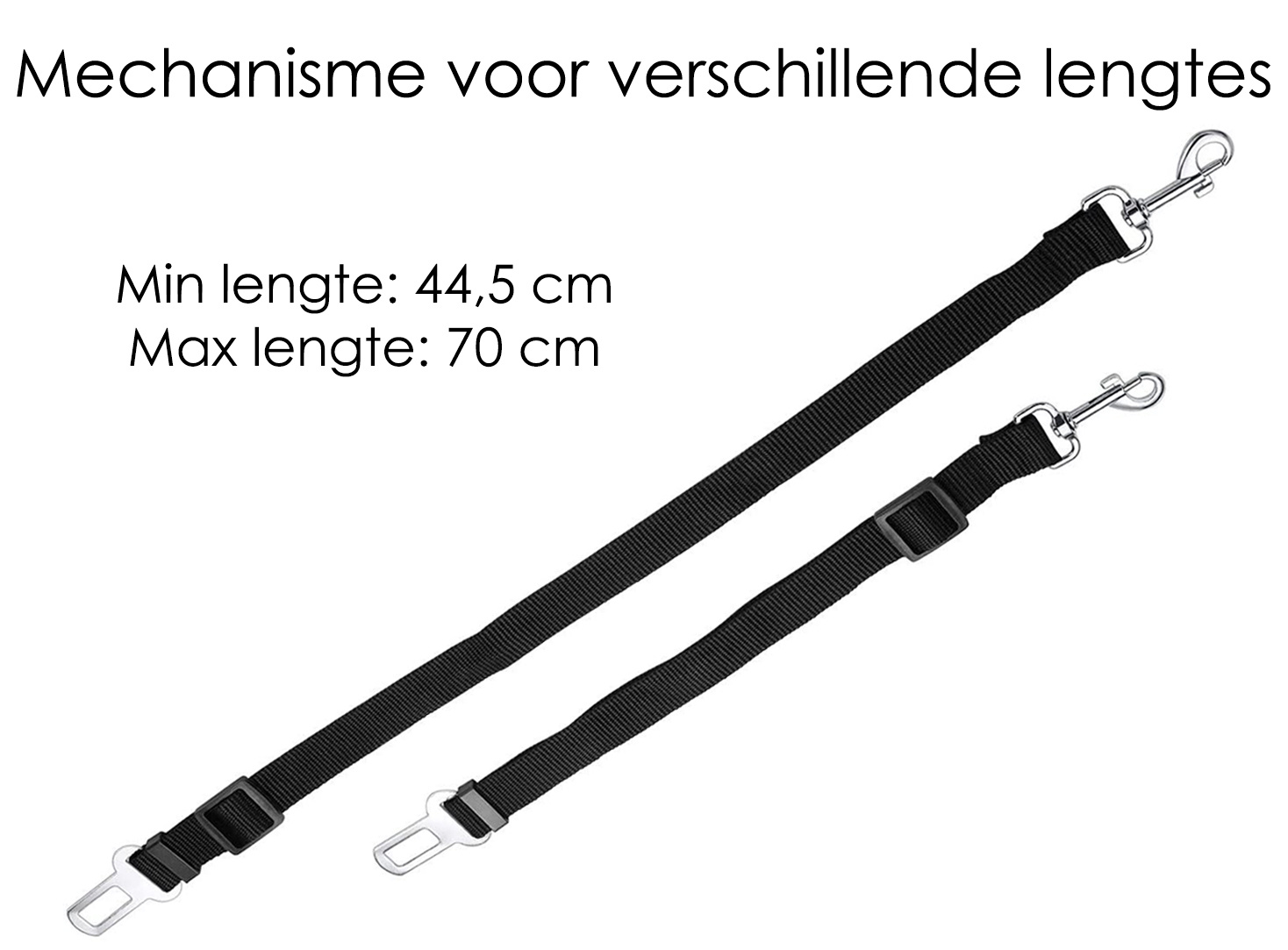 NoXx Verstelbaar Hondenriem Autogordel Universele Auto Hondengordel (2 Stuks) - Zwart