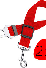 BASEY. Hondenriem Autogordel Hondentuig Verstelbare Hondengordel Rood - 2 Stuks