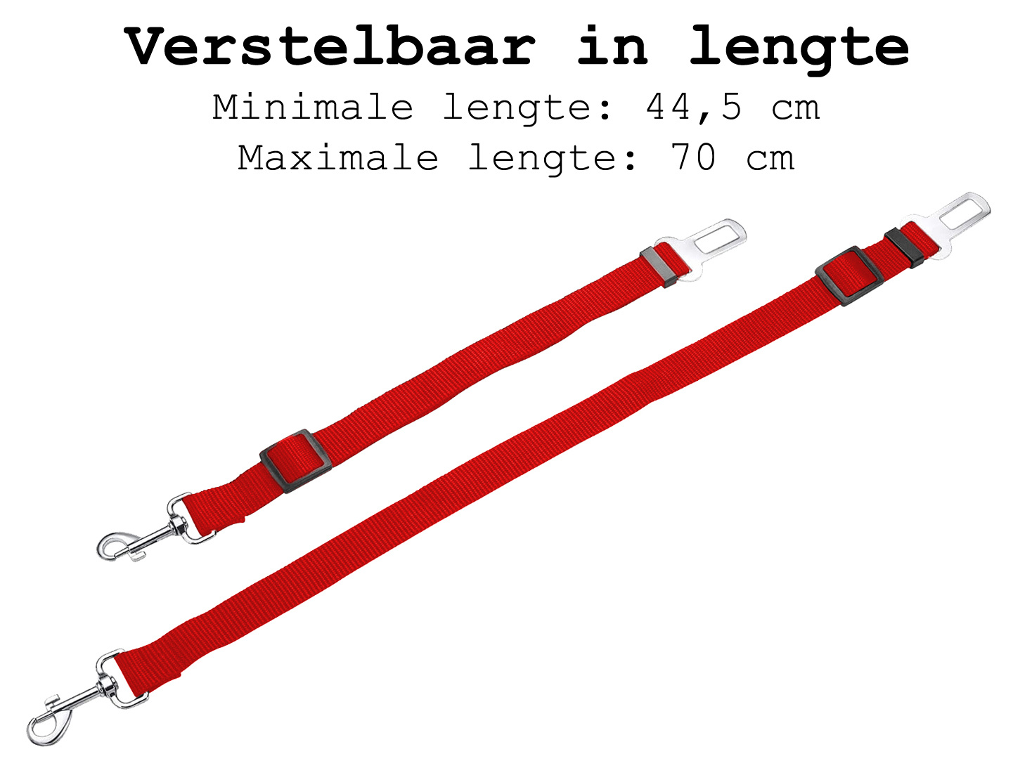 BASEY. Hondenriem Autogordel Hondentuig Verstelbare Hondengordel - Rood