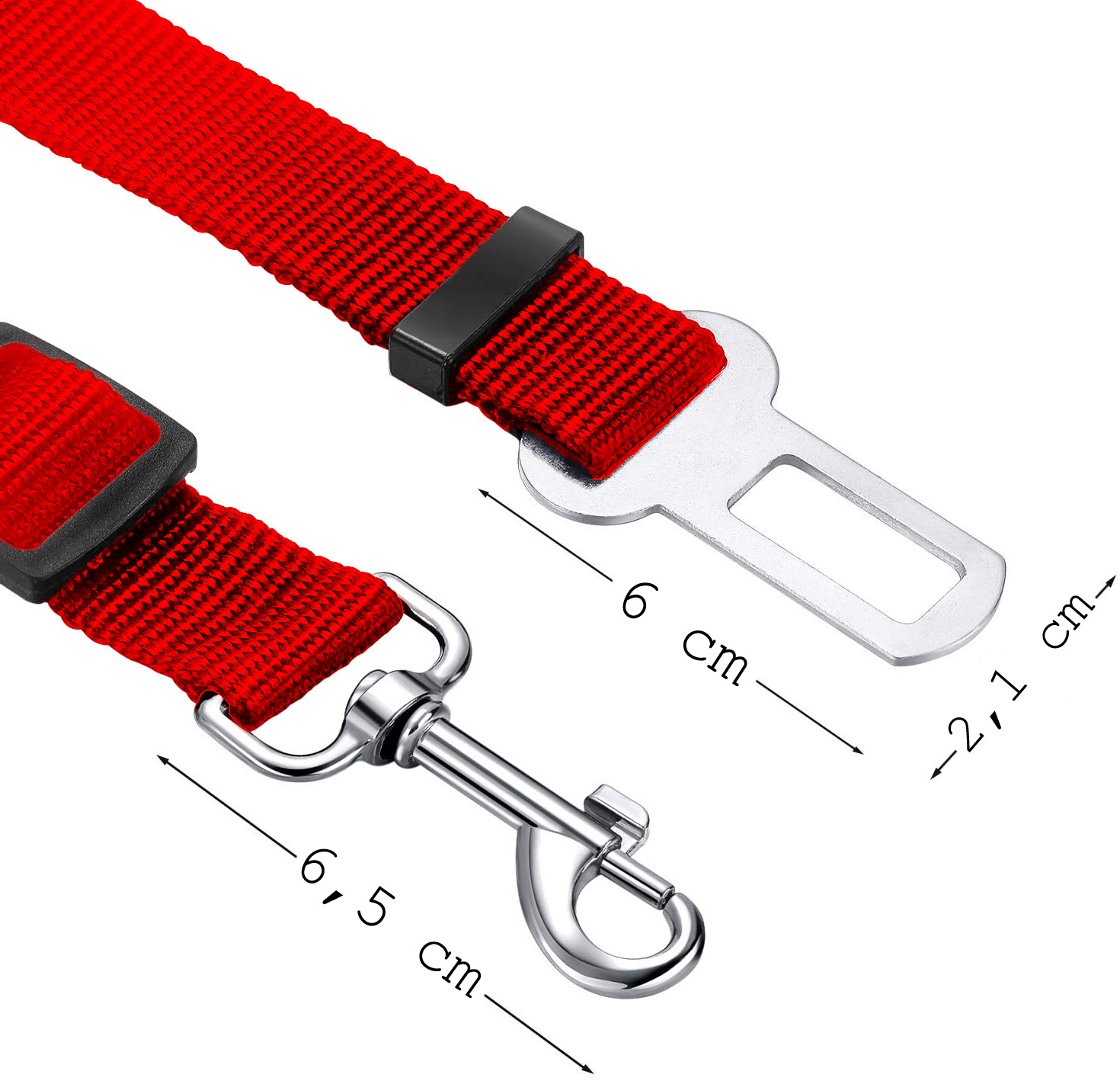 BASEY. Hondenriem Autogordel Hondentuig Verstelbare Hondengordel - Rood