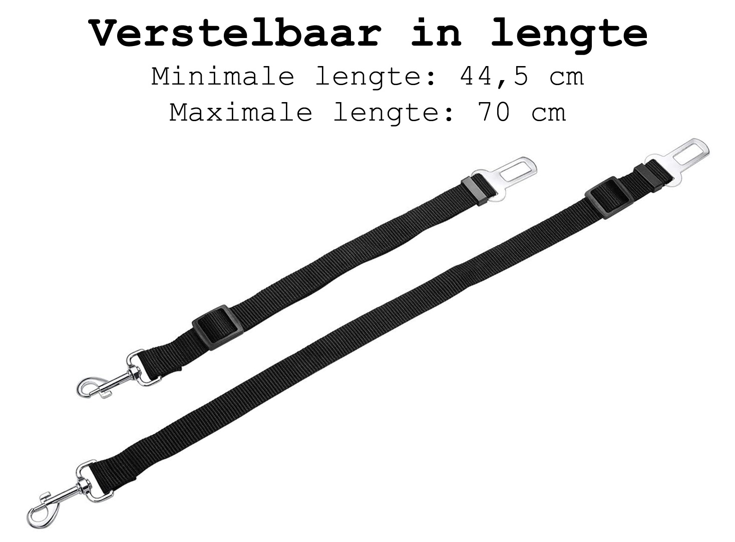 BASEY. Hondenriem Autogordel Hondentuig Verstelbare Hondengordel Zwart - 3 Stuks