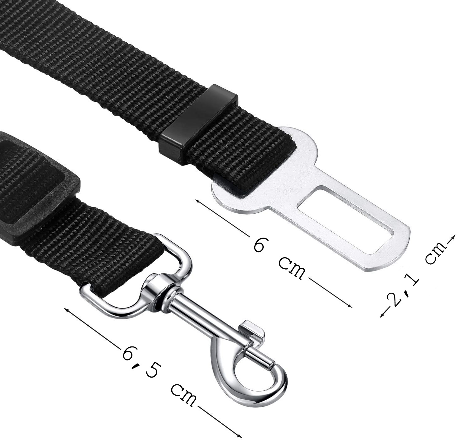 BASEY. Hondenriem Autogordel Hondentuig Verstelbare Hondengordel - Zwart