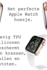 BASEY. Geschikt Voor Apple Watch 7 Hoesje Siliconen 41 mm - Hoes Voor Apple Watch Siliconen Case - Geschikt voor Apple Watch Hoes Transparant - 2 Stuks