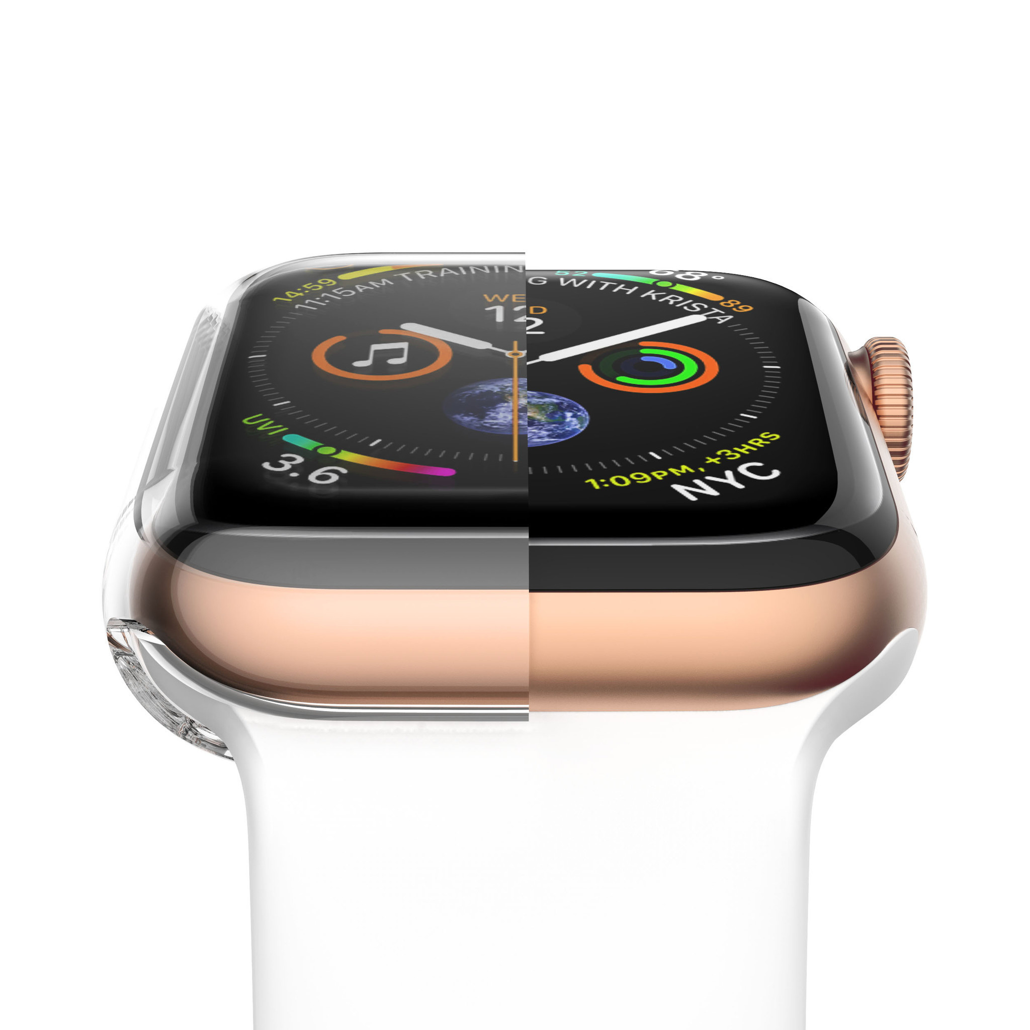 Nomfy Geschikt Voor Apple Watch 7 Hoes Siliconen 41 mm - Hoes Voor Apple Watch Siliconen Case - Geschikt Voor Apple Watch 7 Hoesje Transparant