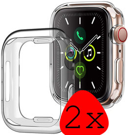 BASEY. Apple Watch 7 Hoesje Siliconen Transparant - 45 mm - 2 PACK