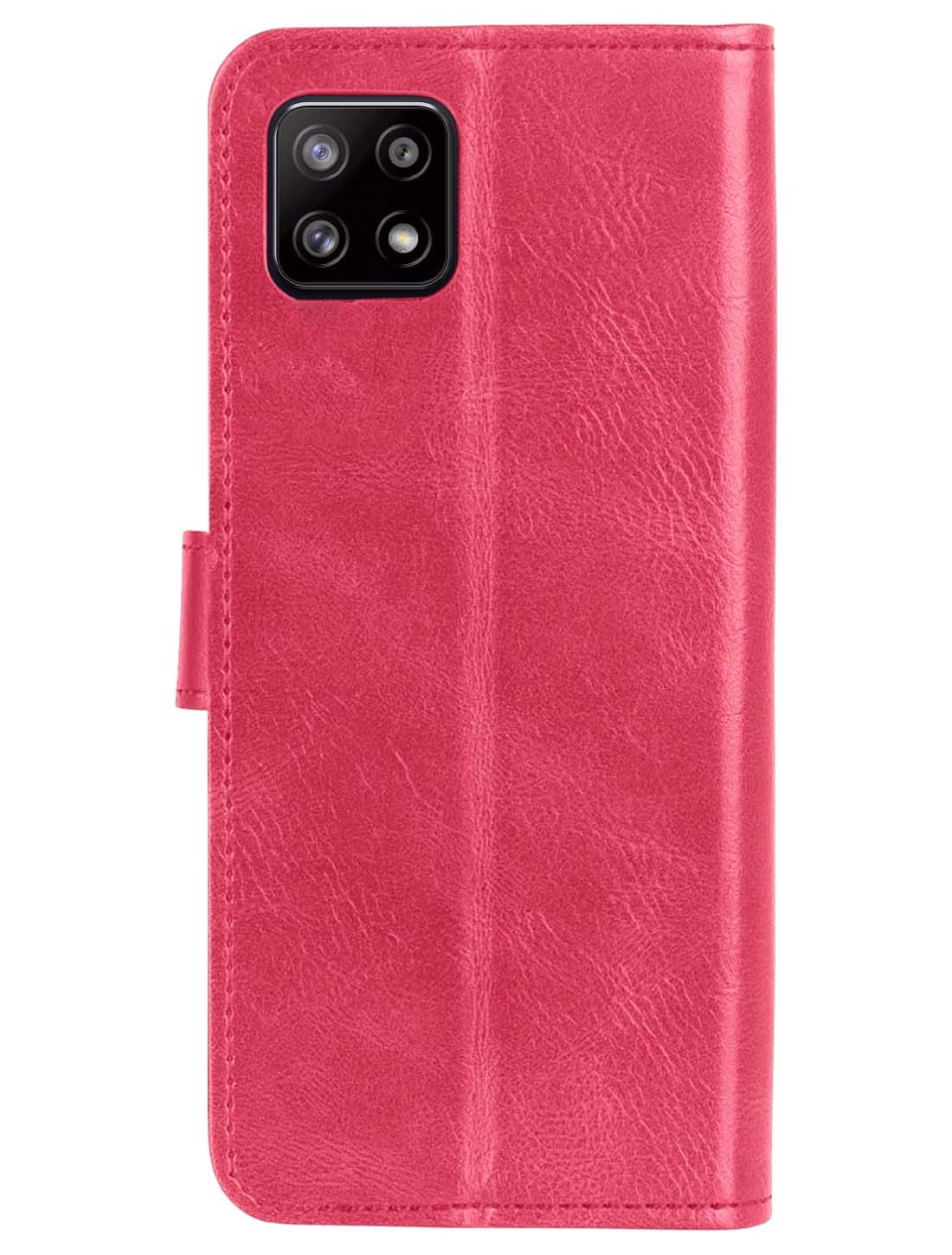 Nomfy Hoesje Geschikt voor Samsung M22 Hoes Bookcase Flipcase Book Cover - Hoes Geschikt voor Samsung Galaxy M22 Hoesje Book Case - Donkerroze