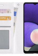 Nomfy Hoesje Geschikt voor Samsung M22 Hoes Bookcase Flipcase Book Cover - Hoes Geschikt voor Samsung Galaxy M22 Hoesje Book Case - Wit