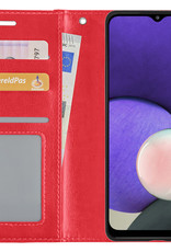 Nomfy Hoesje Geschikt voor Samsung M22 Hoes Bookcase Flipcase Book Cover - Hoes Geschikt voor Samsung Galaxy M22 Hoesje Book Case - Rood