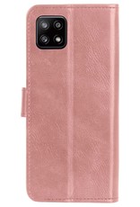 NoXx Samsung Galaxy M22 Hoesje Bookcase Flip Cover Book Case - Rose Goud