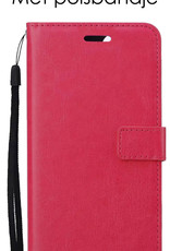 NoXx Samsung Galaxy M22 Hoesje Bookcase Flip Cover Book Case - Donkerroze