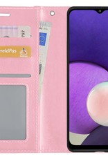 NoXx Hoes Geschikt voor Samsung M22 Hoesje Book Case Hoes Flip Cover Wallet Bookcase - Lichtroze