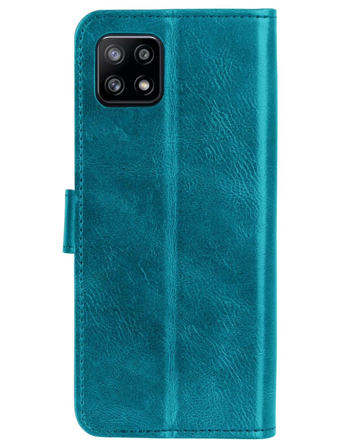 NoXx Hoes Geschikt voor Samsung M22 Hoesje Book Case Hoes Flip Cover Wallet Bookcase - Turquoise