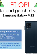 NoXx Samsung Galaxy M22 Hoesje Bookcase Flip Cover Book Case - Zwart