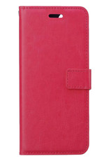 BASEY. Hoes Geschikt voor Samsung M22 Hoesje Bookcase Hoes Flip Case Book Cover - Hoesje Geschikt voor Samsung Galaxy M22 Hoes Book Case Hoesje - Donkerroze