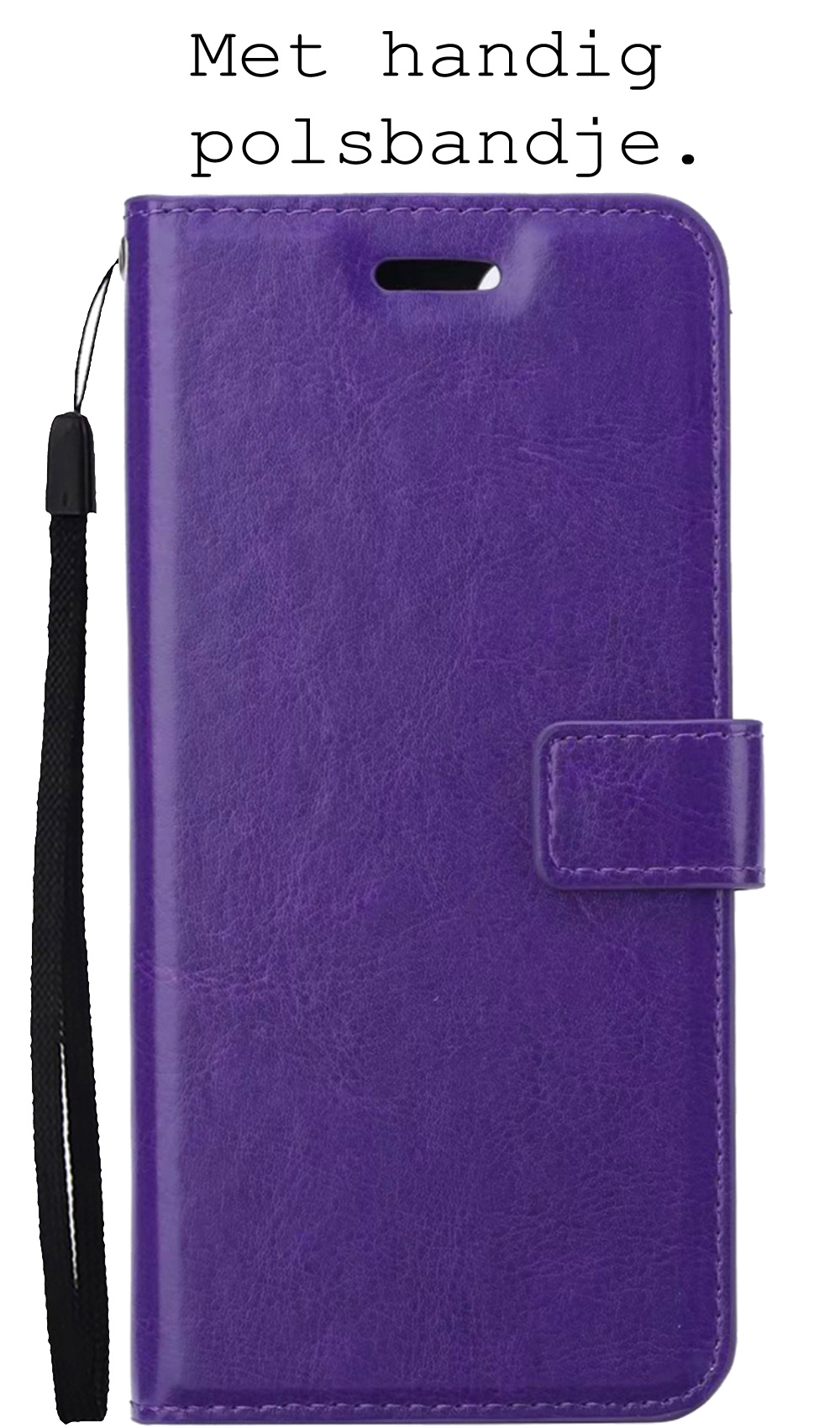 BASEY. Samsung Galaxy M22 Hoesje Bookcase Hoes Flip Case Book Cover - Samsung M22 Hoes Book Case - Paars