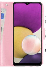 BASEY. Hoes Geschikt voor Samsung M22 Hoesje Bookcase Hoes Flip Case Book Cover - Hoesje Geschikt voor Samsung Galaxy M22 Hoes Book Case Hoesje - Lichtroze