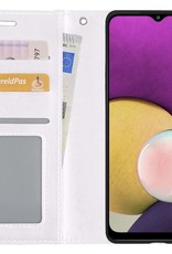 BASEY. Hoes Geschikt voor Samsung M22 Hoesje Bookcase Hoes Flip Case Book Cover - Hoesje Geschikt voor Samsung Galaxy M22 Hoes Book Case Hoesje - Wit