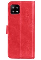 BASEY. Hoes Geschikt voor Samsung M22 Hoesje Bookcase Hoes Flip Case Book Cover - Hoesje Geschikt voor Samsung Galaxy M22 Hoes Book Case Hoesje - Rood