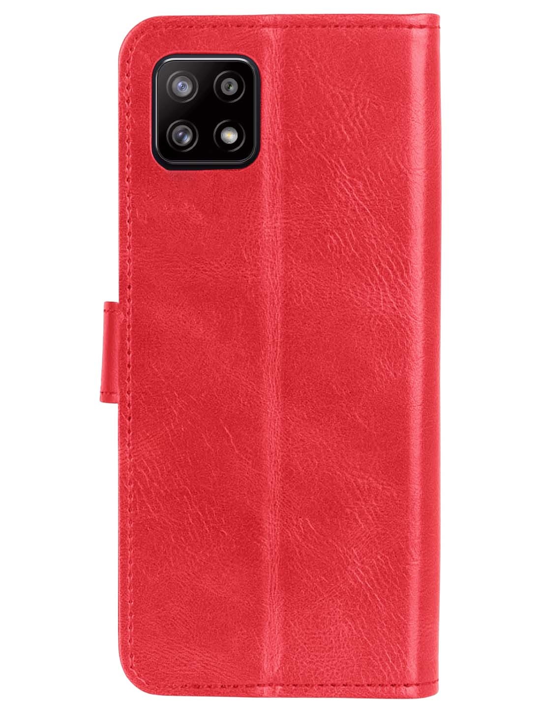 BASEY. Hoes Geschikt voor Samsung M22 Hoesje Bookcase Hoes Flip Case Book Cover - Hoesje Geschikt voor Samsung Galaxy M22 Hoes Book Case Hoesje - Rood