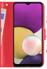 BASEY. Hoes Geschikt voor Samsung M22 Hoesje Bookcase Hoes Flip Case Book Cover - Hoesje Geschikt voor Samsung Galaxy M22 Hoes Book Case Hoesje - Rood
