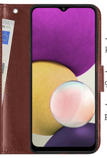 BASEY. Hoes Geschikt voor Samsung M22 Hoesje Bookcase Hoes Flip Case Book Cover - Hoesje Geschikt voor Samsung Galaxy M22 Hoes Book Case Hoesje - Bruin