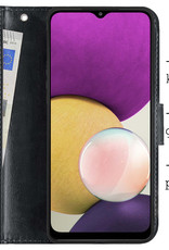 BASEY. Hoes Geschikt voor Samsung M22 Hoesje Bookcase Hoes Flip Case Book Cover - Hoesje Geschikt voor Samsung Galaxy M22 Hoes Book Case Hoesje - Zwart