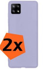 Nomfy Hoesje Geschikt voor Samsung M22 Hoesje Siliconen Cover Case - Hoes Geschikt voor Samsung Galaxy M22 Hoes Back Case - 2-PACK - Lila