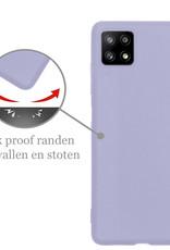 Nomfy Hoesje Geschikt voor Samsung M22 Hoesje Siliconen Cover Case - Hoes Geschikt voor Samsung Galaxy M22 Hoes Back Case - 2-PACK - Lila