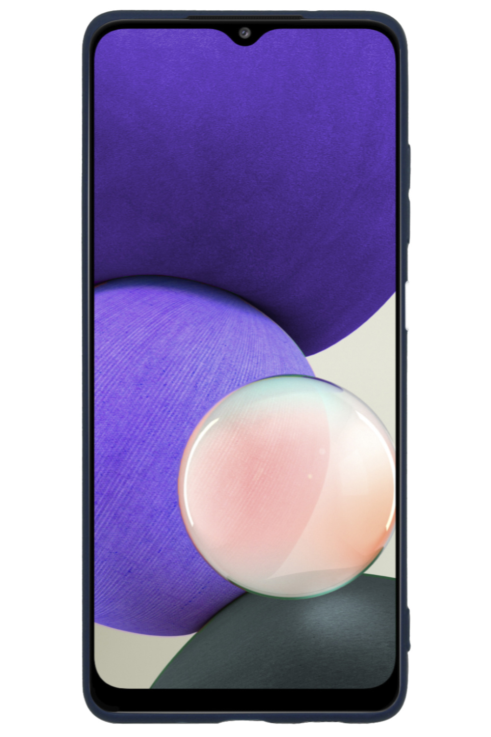 Nomfy Hoesje Geschikt voor Samsung M22 Hoesje Siliconen Cover Case - Hoes Geschikt voor Samsung Galaxy M22 Hoes Back Case - 2-PACK - Donkerblauw