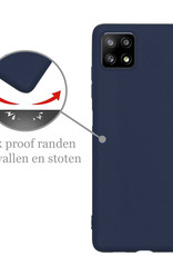 Nomfy Hoesje Geschikt voor Samsung M22 Hoesje Siliconen Cover Case - Hoes Geschikt voor Samsung Galaxy M22 Hoes Back Case - 2-PACK - Donkerblauw