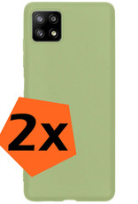 Nomfy Samsung Galaxy M22 Hoesje Siliconen Cover Hoes Case - Samsung Galaxy M22 Hoes Siliconen Hoesje Back Cover - Groen - 2 Stuks