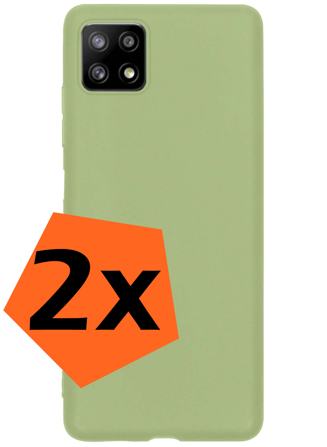 Nomfy Hoesje Geschikt voor Samsung M22 Hoesje Siliconen Cover Case - Hoes Geschikt voor Samsung Galaxy M22 Hoes Back Case - 2-PACK - Groen