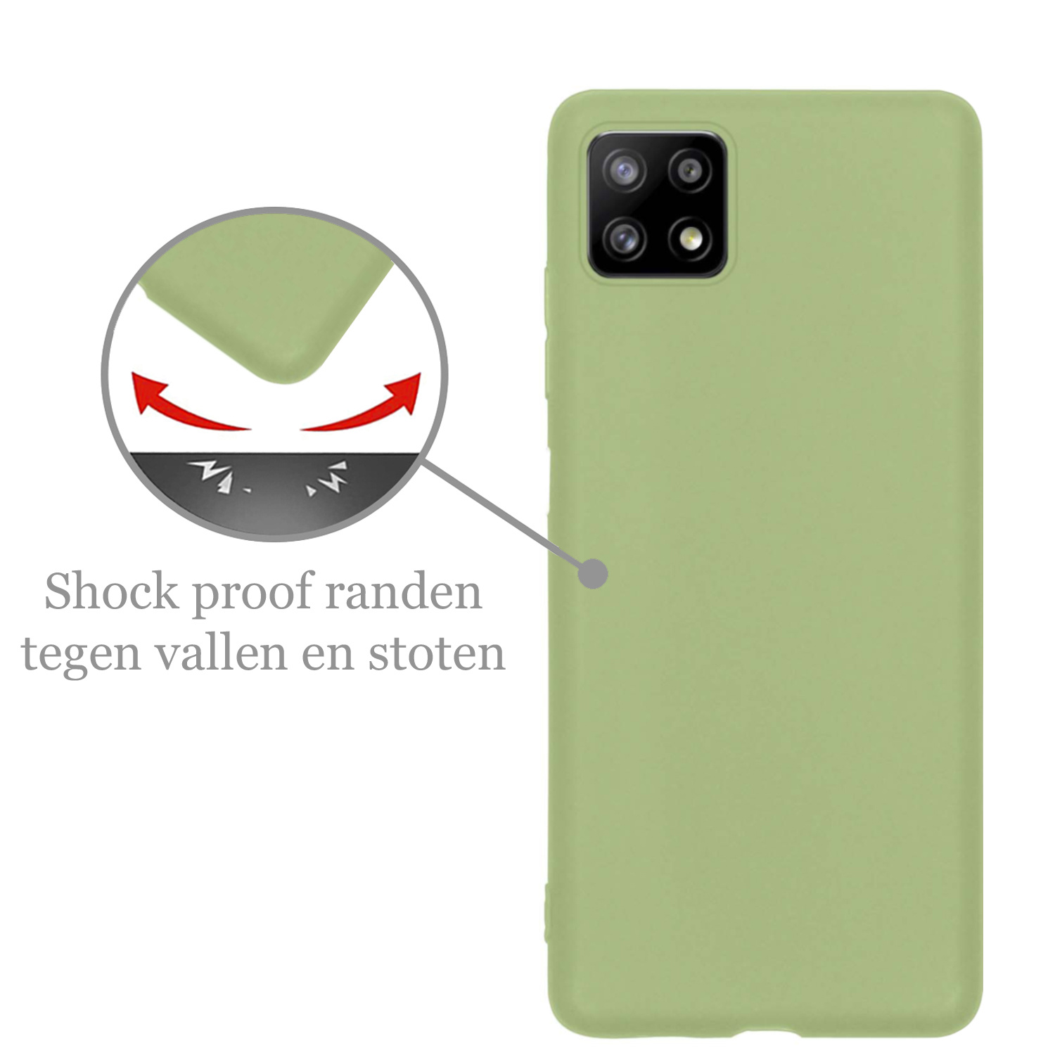 Nomfy Hoesje Geschikt voor Samsung M22 Hoesje Siliconen Cover Case - Hoes Geschikt voor Samsung Galaxy M22 Hoes Back Case - 2-PACK - Groen