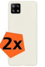 Nomfy Hoesje Geschikt voor Samsung M22 Hoesje Siliconen Cover Case - Hoes Geschikt voor Samsung Galaxy M22 Hoes Back Case - 2-PACK - Wit