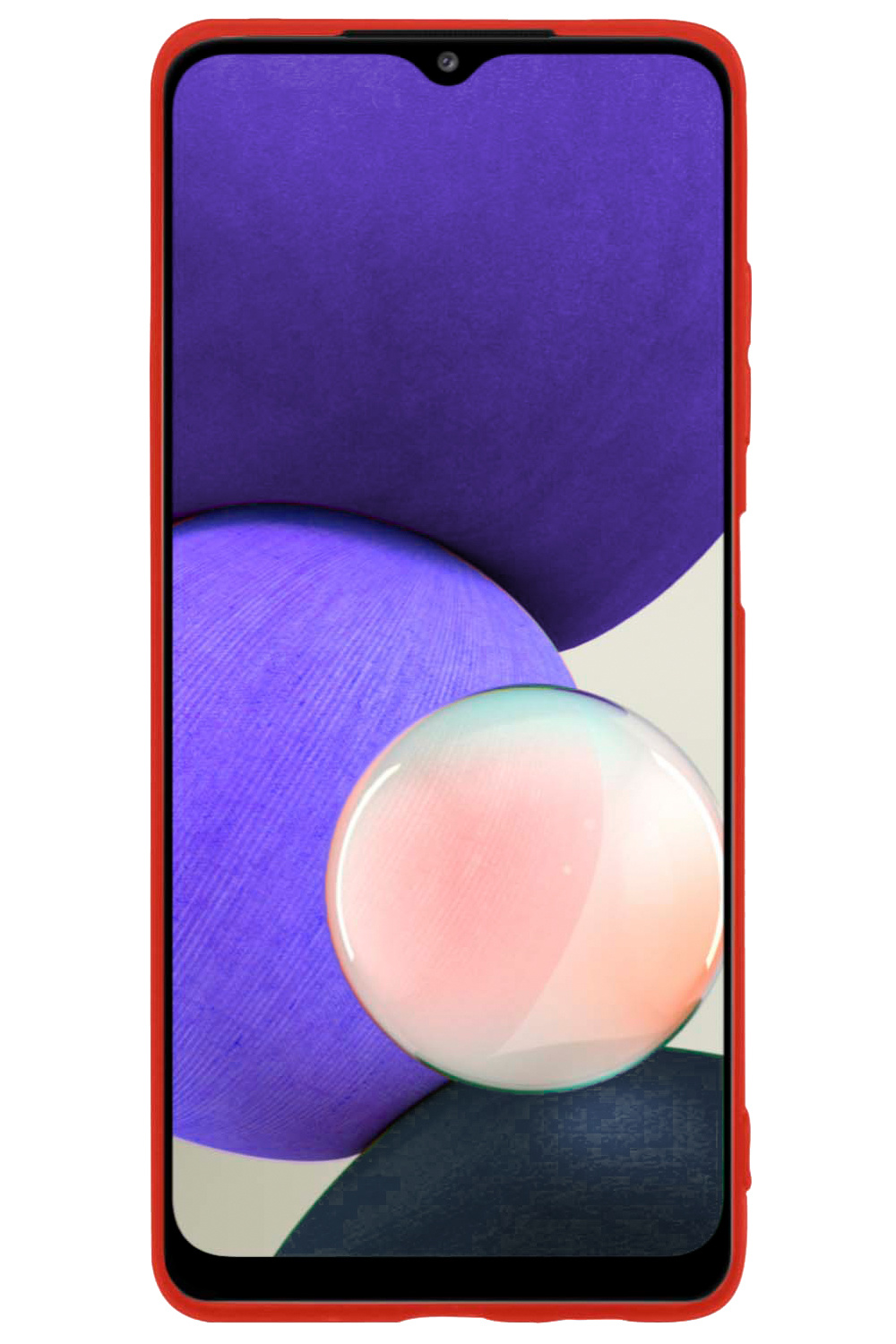 Nomfy Hoesje Geschikt voor Samsung M22 Hoesje Siliconen Cover Case - Hoes Geschikt voor Samsung Galaxy M22 Hoes Back Case - 2-PACK - Rood