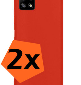 Nomfy Nomfy Samsung Galaxy M22 Hoesje Siliconen - Rood - 2 PACK