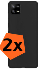 Nomfy Hoesje Geschikt voor Samsung M22 Hoesje Siliconen Cover Case - Hoes Geschikt voor Samsung Galaxy M22 Hoes Back Case - 2-PACK - Zwart