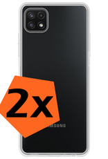 Hoesje Geschikt voor Samsung M22 Hoesje Siliconen Cover Case - Hoes Geschikt voor Samsung Galaxy M22 Hoes Back Case - 2-PACK - Transparant