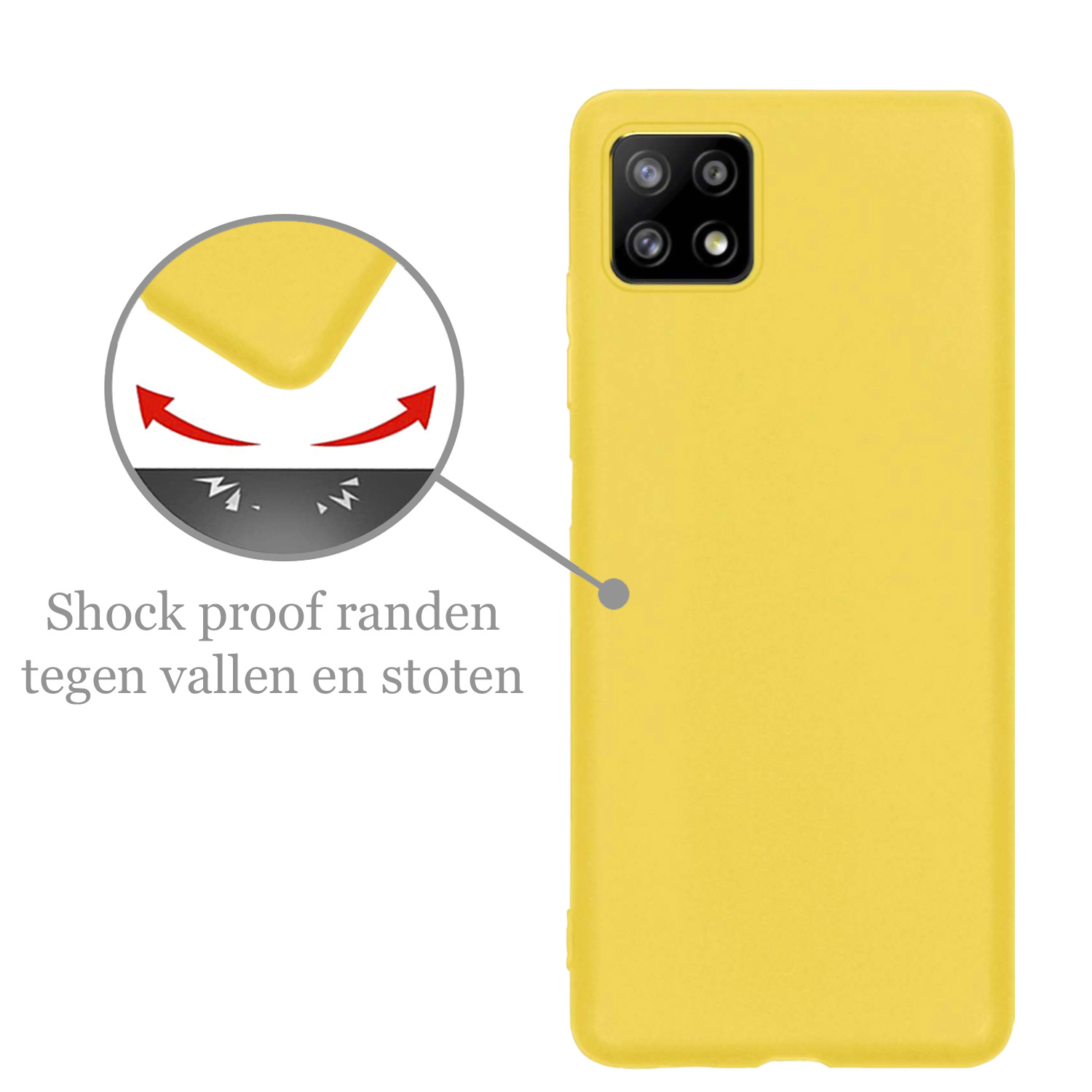 Nomfy Hoesje Geschikt voor Samsung M22 Hoesje Siliconen Cover Case - Hoes Geschikt voor Samsung Galaxy M22 Hoes Back Case - Geel